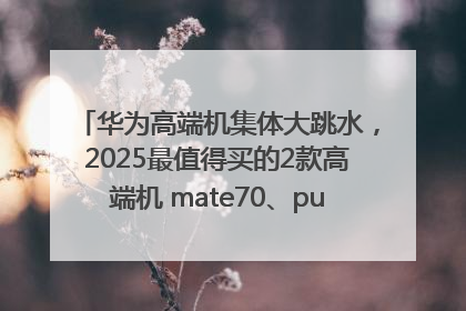 华为高端机集体大跳水，2025最值得买的2款高端机 mate70、pura70如何选？